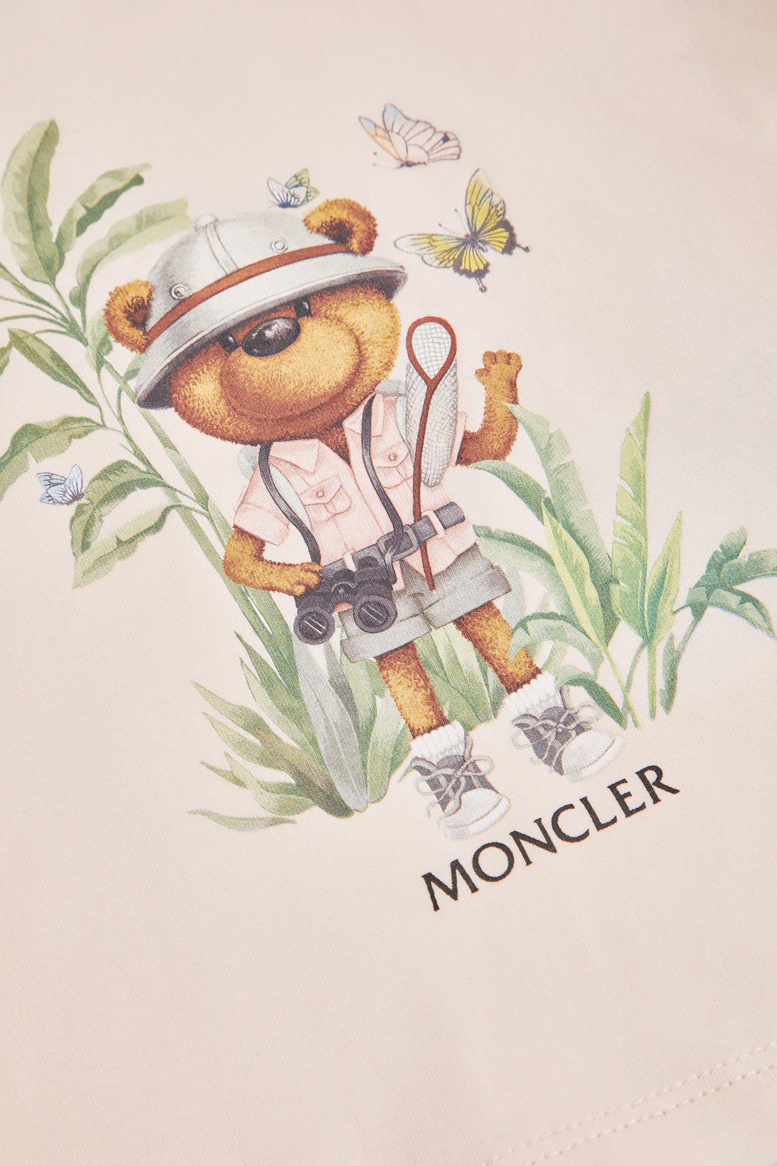 Teddy Bear Motif Cotton T-Shirt Girl Light Pink Moncler 4
